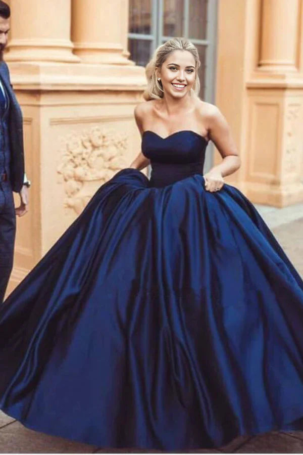 Vestido de fiesta largo con escote en forma de A y escote en forma de corazón para noche